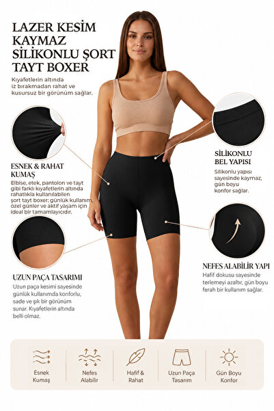 LoraDream Siyah Lazer Kesim Boxer/Şort