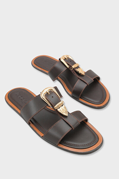 Capone Outfitters Lanni Buckle Flat Heeled Women's Slippers