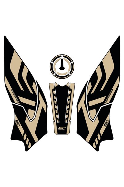 GP KOMPOZİT GP Kompozit Benelli TRK 702 X 2024 Uyumlu Tank Pad Seti Siyah-Bej