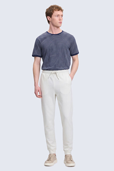 Hatemoğlu White Regular Fit Side Pocket Cotton Sweatpants