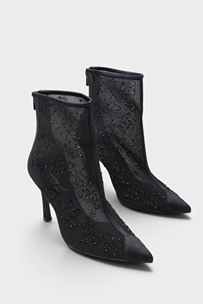 Capone Outfitters Dennie Lace and Stone Pointed Toe Evening Dress Boots