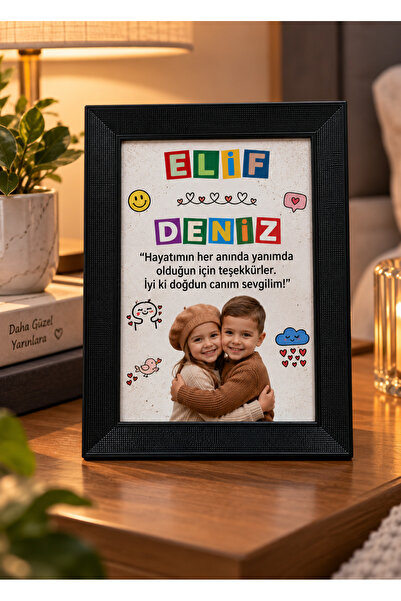 ÇELİKLER HEDİYE Kişiye Özel Çocukluk Fotoğraflı Çerçeve | İsim ve Mesajlı Erk...