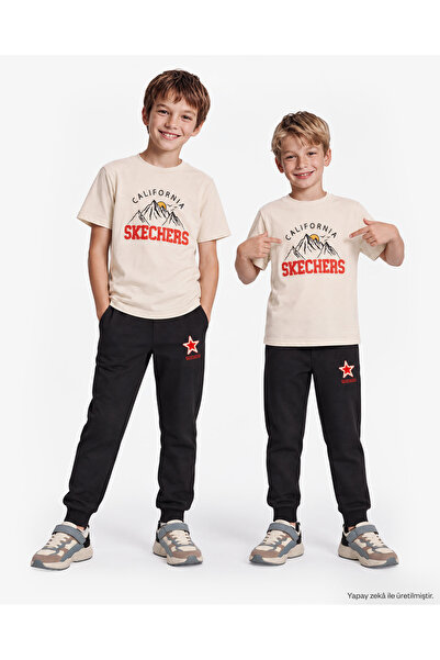 SKECHERS B Go T-Shirt Büyük Erkek Çocuk Gri Tshirt SK2620061-1457