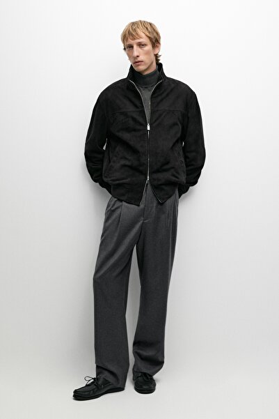 Massimo Dutti Süet deri bomber ceket