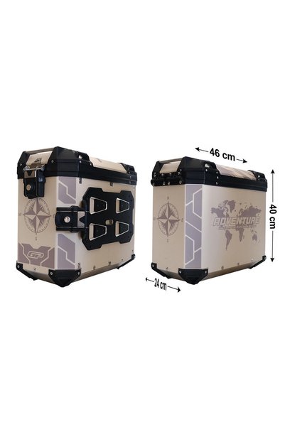 GP KOMPOZİT DSN02 Universal 40 lt x 2 Desenli Alüminyum Motosiklet Yan Çanta ...