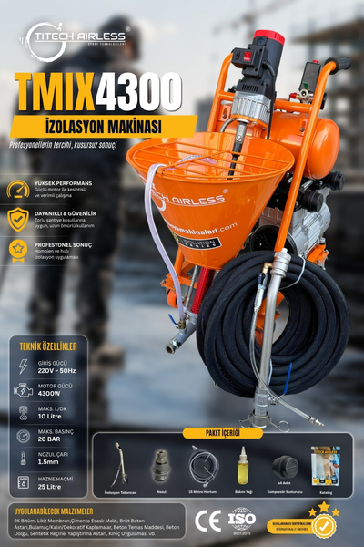 Titech Airless Sprey Teknolojileri Tmıx-4300 Izolatör Elektrikli Izolasyon Ma...