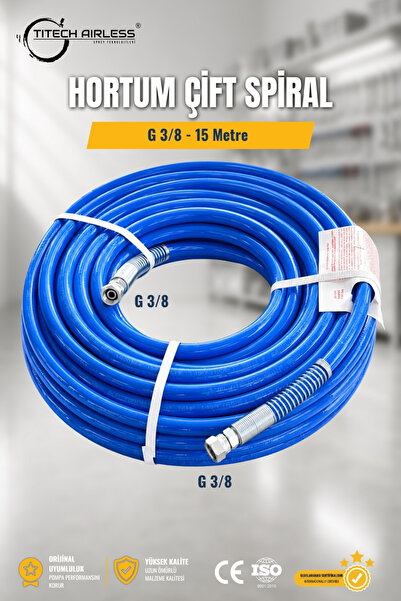 Titech Airless Sprey Teknolojileri Hortum Çift Spiral 3/8'' - 15 Metre