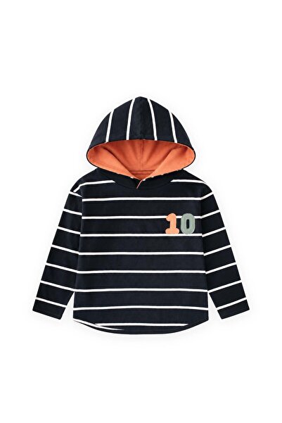Cigit Tricou subțire cu glugă în dungi, de sezon, pentru copii de 3-10 ani, n...