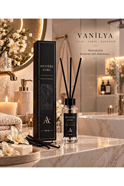 MYSTERE D'ARC Premium Vanilya Oda Kokusu Bambu Çubuklu | Beyaz Şişe 100 ML |
