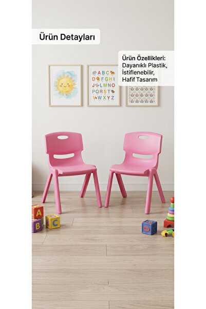LeesHome 2 Li Mini Sandalye- ana Sınıfı Sandalye
