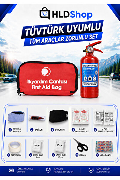 Halidi Yangın Söndürücü Yangın Tüpü Ve Tuvtürk Uyumlu Ilk Yardım Çantası Set