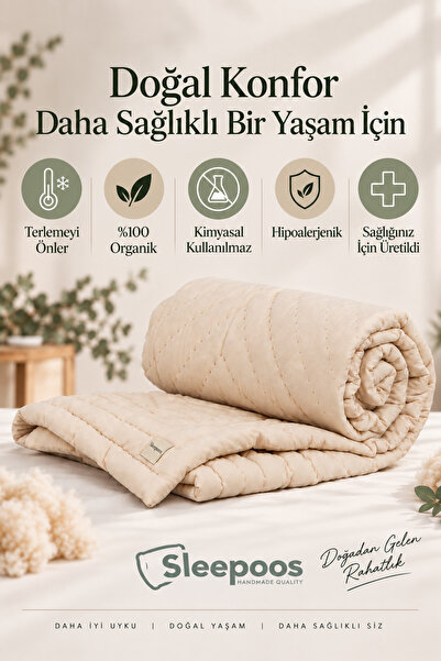 Sleepoos El Yapımı %100 Organik Yün Yorgan 215x235