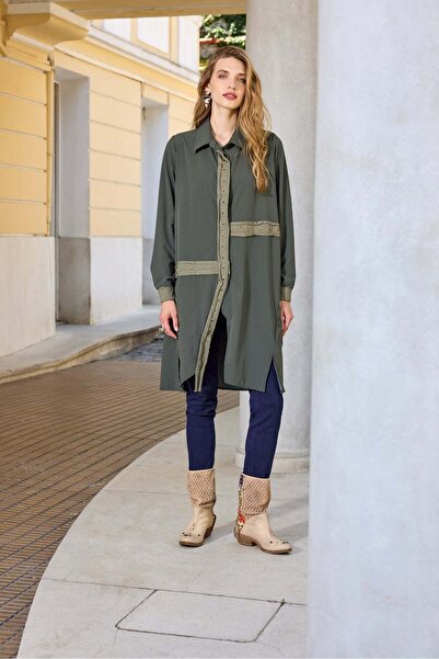 MissWhence Long Tunic with Eyelet Detail