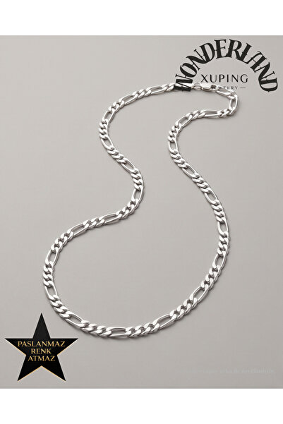 XUPING JEWELRY سلسلة فيجارو نسائية 45 سم - عرض 0.4 سم - لون ذهبي أبيض - لا يت...