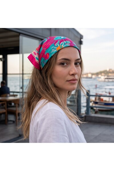 tuaipek Flower Carnival Pattern 55X55Cm Bandana/Scarf