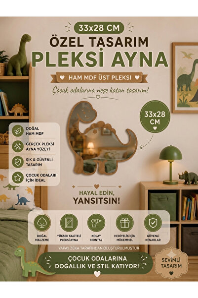 mdmetadesign Dino Pleksi Duvar Aynası