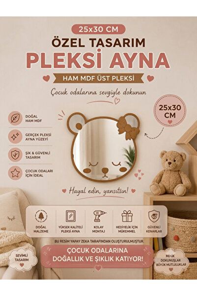 mdmetadesign Sevimli Ayıcık Pleksi Ayna