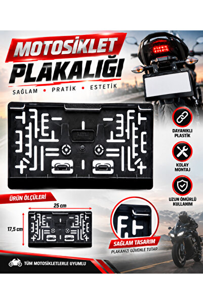 Halidi Motorsiklet Plakalık Kolay Montajlı Boş Plakalık