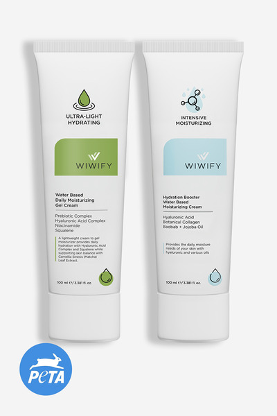 WIWIFY مجموعة الترطيب المزدوجة، جل مرطب + مرطب مكثف