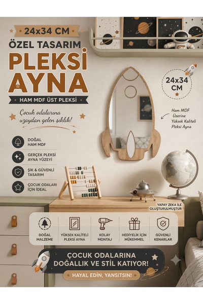 mdmetadesign Uzay Temalı Pleksi Ayna