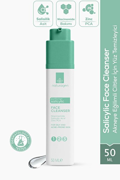 Naturagen Purifying Salicylic Acid Facial Cleanser 50 ml |   For Acne-Prone Skin