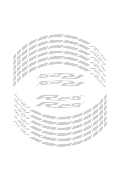 GP KOMPOZİT Yamaha R25 2015-2024 Uyumlu Jant Şeridi Reflektif Gri