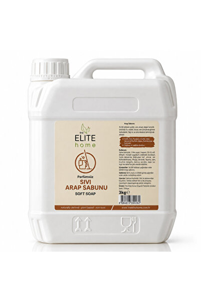 The Elite Home Bitkisel Sıvı Arap Sabunu 3 Kg – Parfümsüz, Doğal Çok Amaçlı T...