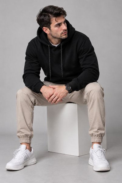 Polviton Sweatshirt Thick Winter Sweatshirt with 3-Thread Fabric Suitable for Both Men and Women