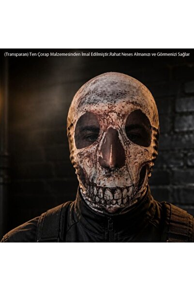 partidolu Halloween Ghost Simon Riley 3D Boyutlu Transparan Kumaş Baskı Biker...