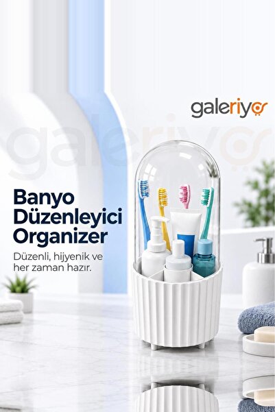 Galeriyo Διαφανές Κάλυμμα Οργανωτής Μπάνιου με Διαφανές Κάλυμμα Λευκό