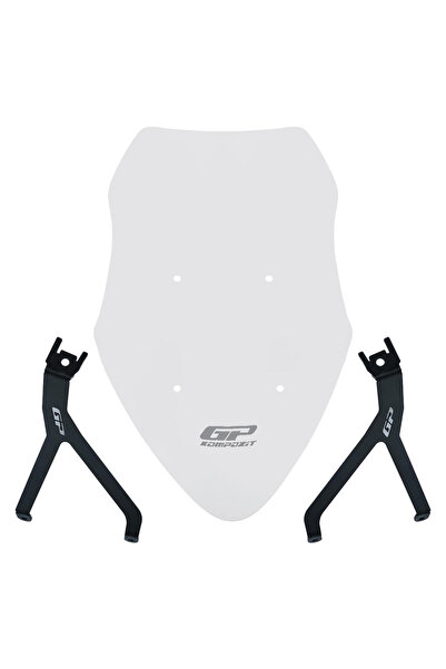 GP KOMPOZİT Mondial 125 Drift L 2018-2026 Uyumlu Ön Tur Camı Şeffaf 55 cm