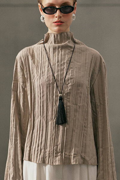 Manuka Crush Fabric Blouse Stone