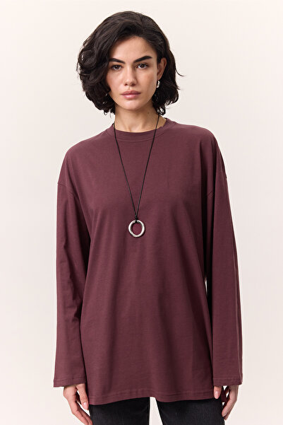 Manuka Wide Sleeve Oversize Tshirt Bordo
