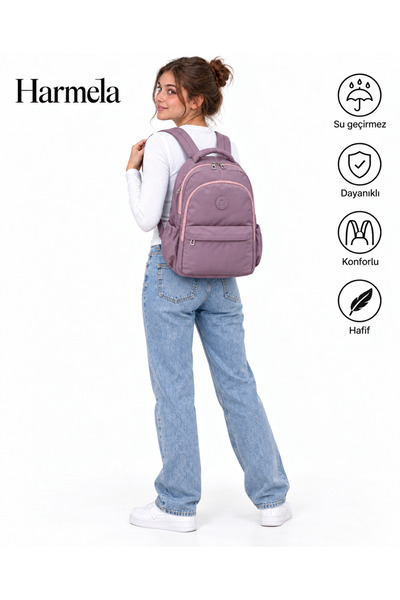 Harmela 2200 School Backpack Water Resistant Unisex Daily & School Bag Black