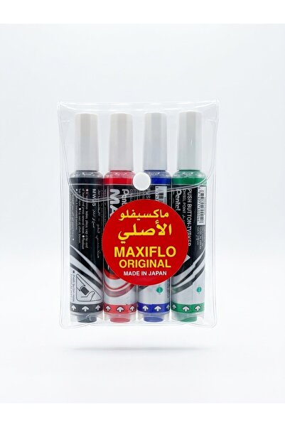 Pentel Original Bentel Maxiflow Whiteboard Marker Set 4 Colors (Black, Red, B...