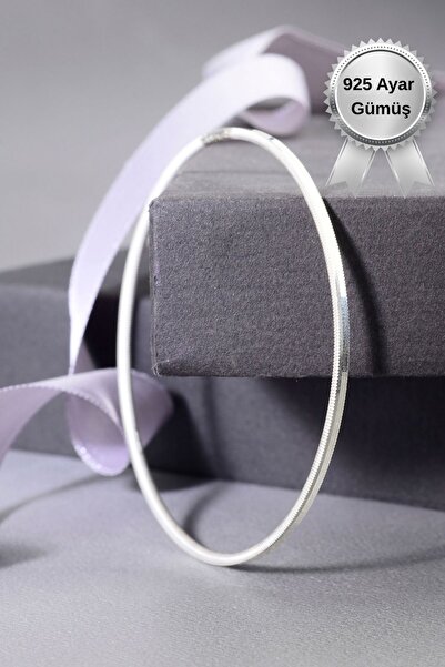 innuendo jewelery 925 Ayar Gümüş Düz Oluklu Ajda Kadın Bilezik Minimal Tasarım