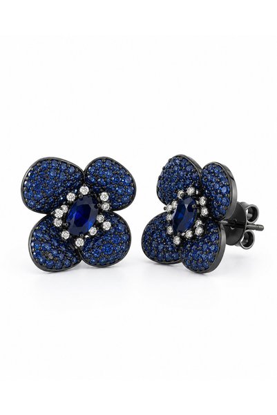 SERAFINO Fine Jewellery Cercei de argint ''Mezzanotte Blu''