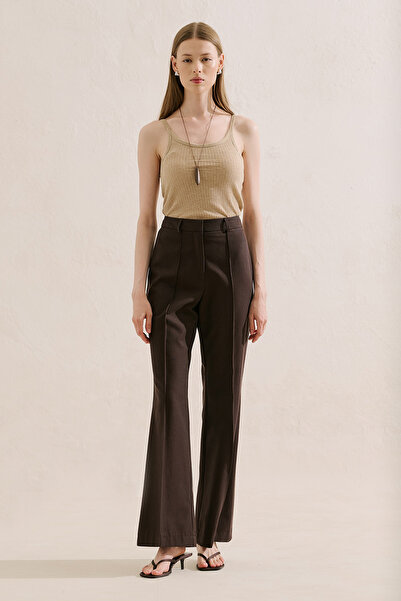 Manuka Classic Long Wide-Leg Pants Brown