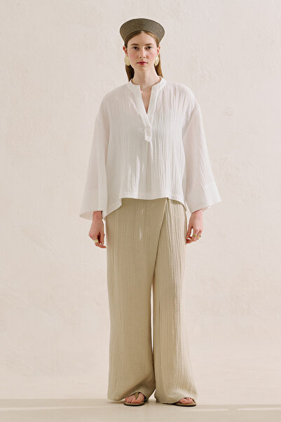 Manuka Muslin Wide Sleeve Blouse White