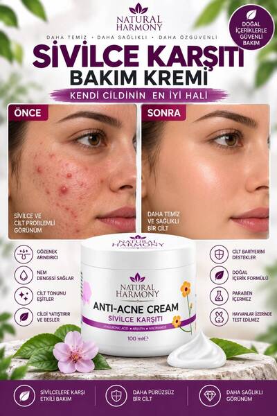 Natural Harmony Vitamin İçeren Sivilce1 Önleyici leke,giderici1 akne-Siyah No...