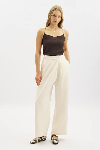 Manuka Anvelop Closing Fabric Pants Ecru