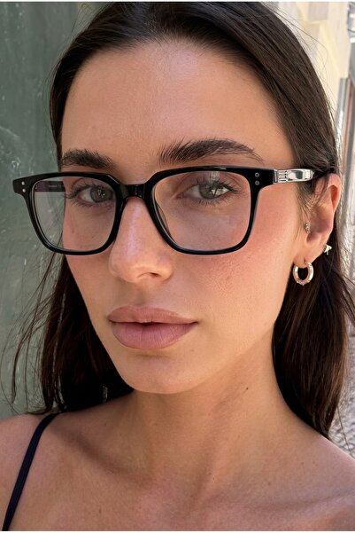 Eyesofia Unisex Vintage Blue Block Gözlük