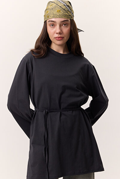 Manuka BAĞLAMA DETAYLI OVERSIZE TSHIRT ANTRASİT