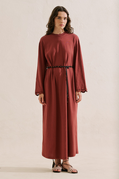 Manuka Embroidered Comfortable Dress Tile
