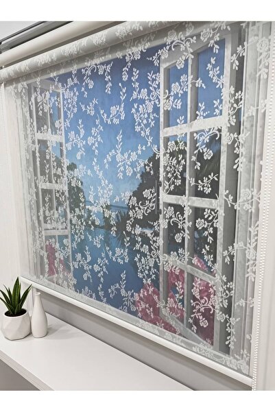 İREMKARAHOME Çift Mekanizmalı Tül Ve Stor Perde Düz - Model 6