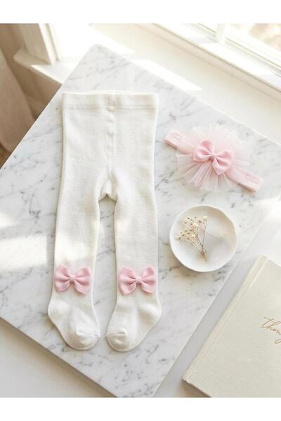 Bebila Baby Banadanalı Külotlu Çorap 2'li Set Kız Bebek & Çocuk Pamuklu Düz R...