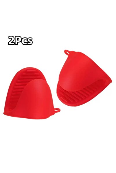Choice Red 2Pcs Silicone Pot Holder Gloves Non-Slip Grip Kitchen Utensils Ant...
