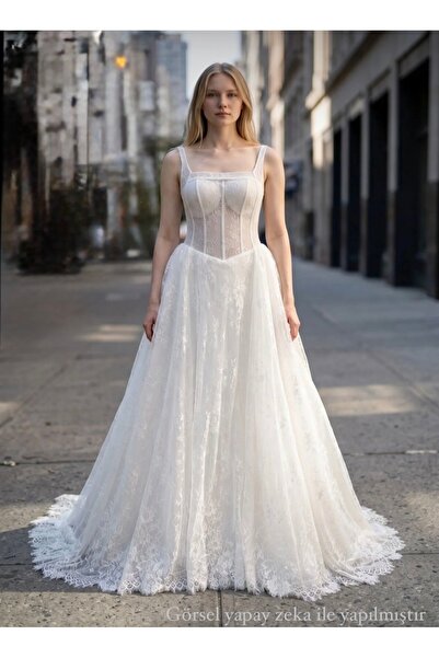 GÖKŞİN MODA FRANSIZ LEZ DANTEL GELİNLİK