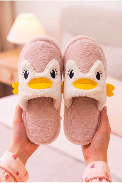 StWenn Women's Penguin Figured Plush House Slippers Open Toe Open Back Soft S...