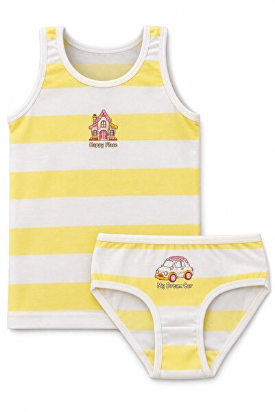 FUL Cute Heart Home Car Printed Girls' 2-Piece Undershirt Panties Set Cotton ...